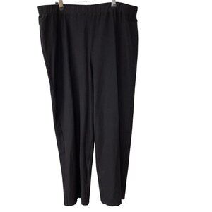 EILEEN FISHER STRETCH PONTE SLIM PANTS PULL ON  BLACK VISCOSE SZ 1X